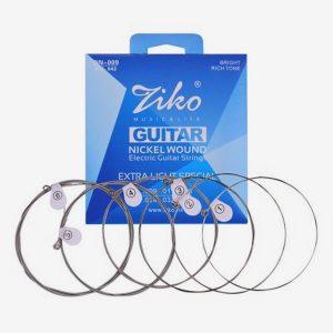 ZIKO DN-09 Normal Light Guitar Strings for Electric Guitars Hexagonal Core Namo Coating Nickel Winding 6pcs Strings Set