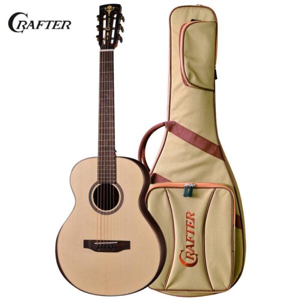 Crafter Grand Mino Macassar Solid Top Electric-Acoustic Guitar With Padded Bag