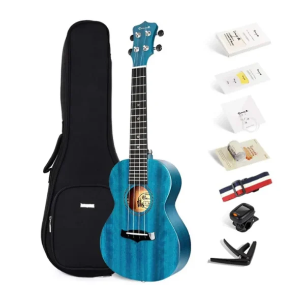 Enya EUC25D Blue Solid Mahogany Concert Ukulele -23 Inch