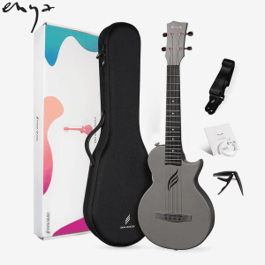 Enya Nova U Pro Carbon Fiber 26 inch Tenor Cutaway Travel Waterproof Ukulele With Package, Black