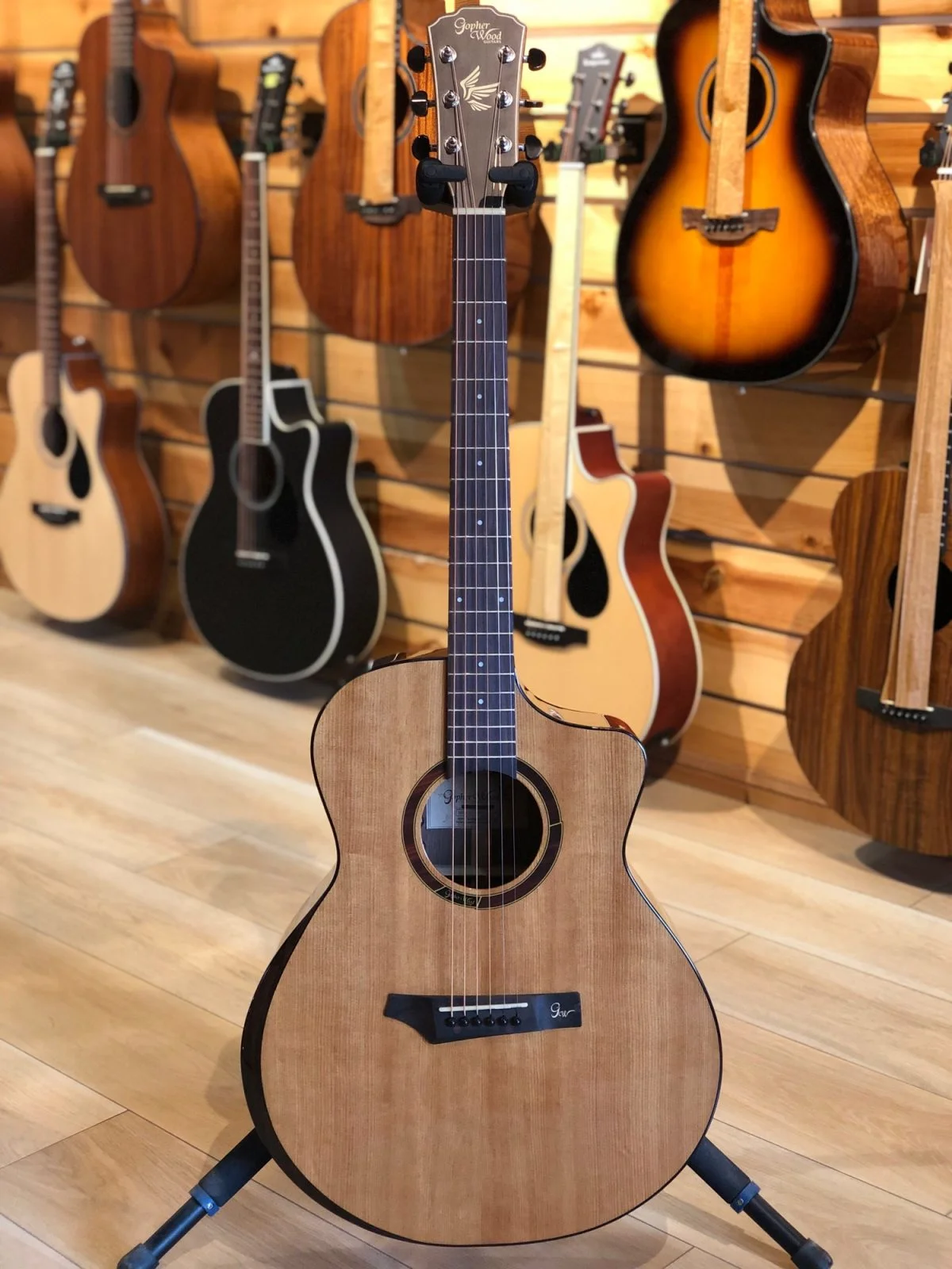 Gopherwood i365RCE Solid Roasted Sitka Spruce Top Semi-acoustic Guitar With Padded Bag