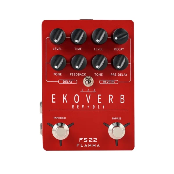 FLAMMA FS22 Stereo Delay and Reverb Pedal Digital Guitar Effects Pedal with Reverse Delay Shimmer Reverb Tap Tempo Freeze Trail On Function