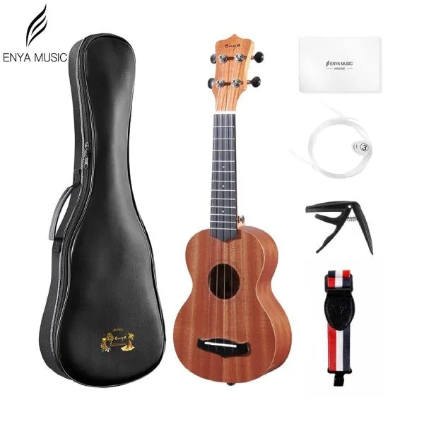 Enya EUS20 21 inch Soprano Ukulele with Bag, Capo, Strap, Strings