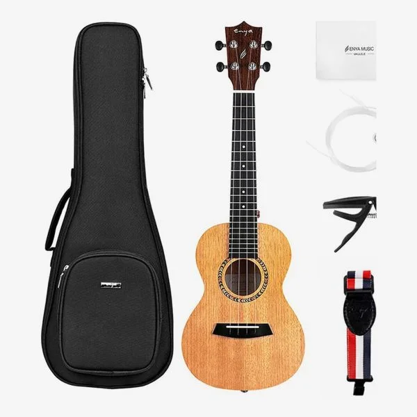 Enya Euc 200A Mahogany 23 Inch Concert Ukulele With Capo, String , Padded Bag, Belt And Polishing Cloth