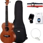 Enya KUT20 26inch Tenor Size Sapele Ukulele Set With Gig Bag, Tuner, String And Strap