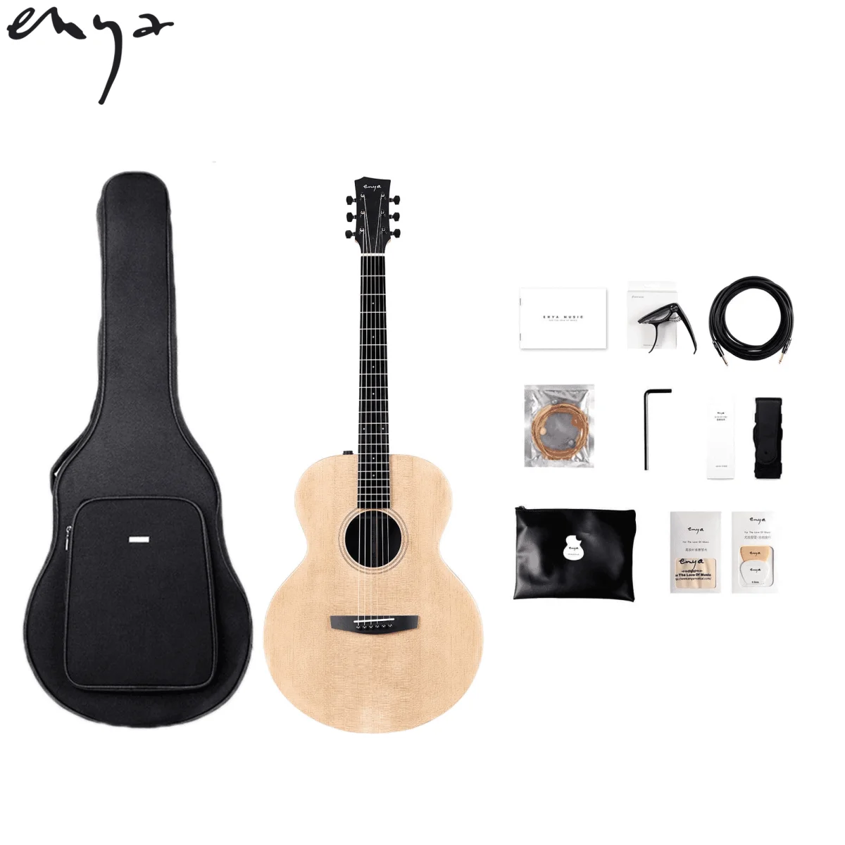 Enya EAX1Pro 41 inch semi-acoustic Guitar With 15mm Padded Bag , Capo, String, Cable, Strap and pick Enya EAX1Pro 41 inch semi-acoustic Guitar With 15mm Padded Bag , Capo, String, Cable, Strap and pick