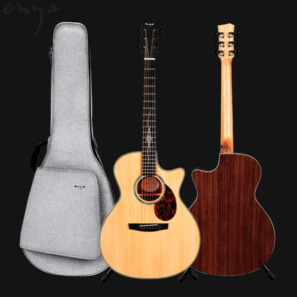 Enya Q1 Pro Solid Sitka Spruce (A) 41 inch GA Transacoustic guitar with 25 mm Gig Bag