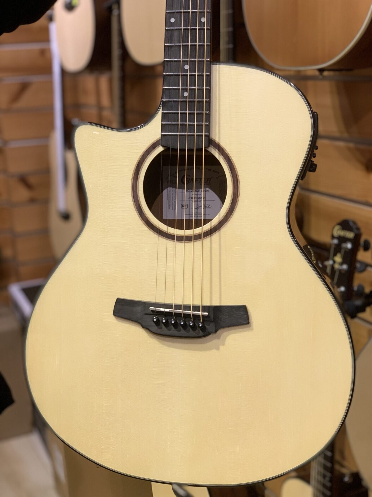 Crafter HG250ce Left Handed Acoustic Electric Guitar - Image 3