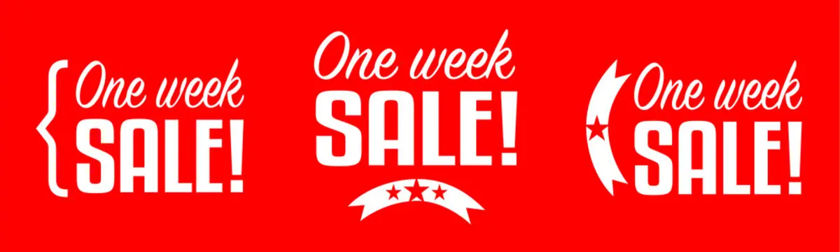 One-Week Sale! 1 one week sale